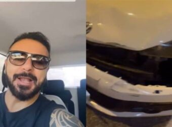Τροχαίο ατύχημα για τον Τριαντάφυλλο: Το βίντεο με το τρακαρισμένο αυτοκίνητό του και τα “καρφιά”