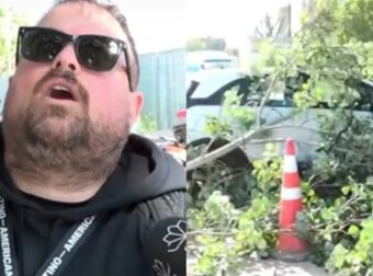 Νικόλας Ράπτης: Παραλίγο ατύχημα on camera – Έπεσε ένα κλαδί ενώ έκανε δηλώσεις