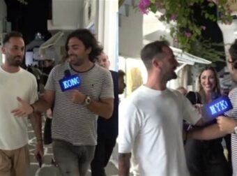 Άρης Σοϊλέδης: Άφησε πίσω την σύντροφό του για να μιλήσει στις κάμερες – Η αντίδρασή της μπροστά σε όλους