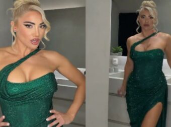 Ιωάννα Τούνη: Με αποκαλυπτικό σμαραγδί φόρεμα στο γάμο της Στέλλας Πάσσαρη (Βίντεο)