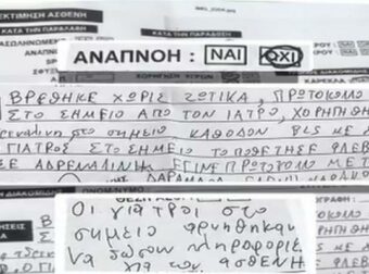 Το ντοκουμέντο του ΕΚΑΒ που «καίει» τους γιατρούς του Κολωνακίου – «Ο Γιώργος Μαζωνάκης δεν ανέπνεε και εκείνοι αρνήθηκαν να δώσουν πληροφορίες για τον ασθενή»
